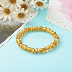 Bracciali elasticizzati con perline di vetro in lamina d'argento fatti a mano&nbsp;BJEW-JB06464-03