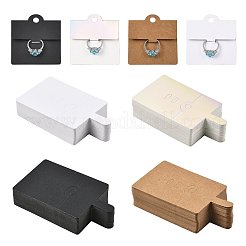 リング用長方形折りたたみ紙ジュエリーディスプレイカード50枚  50個のOPPプラスチックバッグ付き  ペルー  10.8x6x0.05cm&nbsp;CDIS-FS0001-31C