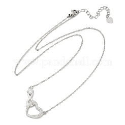 Pendentif cœur infini en laiton et zircone cubique transparente&nbsp;NJEW-V011-01P