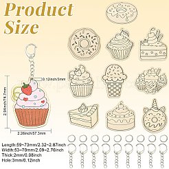 36 porte-clés en bois dessert&nbsp;ST-CJ0028-15