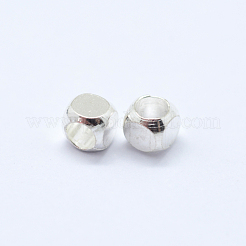 キューブ真鍮のスペーサービーズ  銀色のメッキ  5x5x5mm  穴：3mm&nbsp;KK-L015C-01S