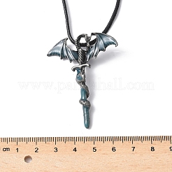 Ожерелья с подвеской в виде меча из сплава и эмали в виде дракона NJEW-V005-02P-02