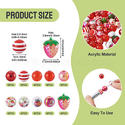 60шт 10 стиля акриловые бусины&nbsp;OACR-TA0004-22