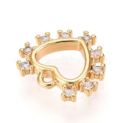 Латунные микропаве прозрачные подвески с фианитом&nbsp;KK-T075-06G