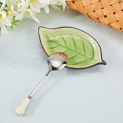 Керамическая тарелка в виде листа&nbsp;AJEW-WH20060-50B