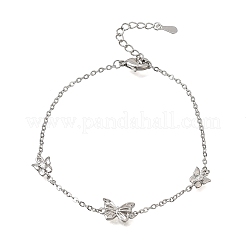 Laiton lien papillon bracelets&nbsp;KK-CBAFF9E-01P