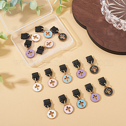 15 шт. 5-х цветные эмалевые заглушки для мобильных телефонов&nbsp;HJEW-TA00373