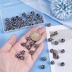 50 шт. бусины из полимерной глины со стразами PORC-OC0001-13A