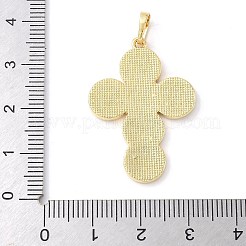 Pendenti in conchiglia bianca naturale con pavé in ottone&nbsp;KK-S522-01D-G