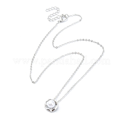 Ожерелья с подвеской из акрилового жемчуга из сплава с покрытием&nbsp;NJEW-S424-02P