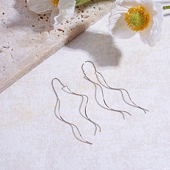 Антикоррозийное покрытие родием 925 стерлинговое серебро линейная волна подвески серьги нить&nbsp;JE1036A