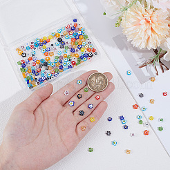 5 нити стеклянных бусин миллефиори ручной работы&nbsp;LAMP-DR0001-04A