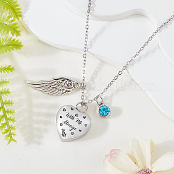 Collares colgantes de acero inoxidable 316 con forma de corazón&nbsp;DIY-WH20065-004