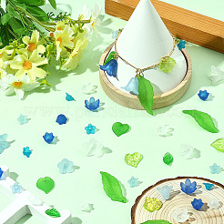 15 Stil Blume & Blatt transparent Acryl Perlen Kappen & Anhänger Zubehörse Kits&nbsp;DIY-SC0003-33