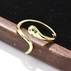 Манжеты из латуни с микро паве кубический цирконий для женщин RJEW-Z084-01G-04