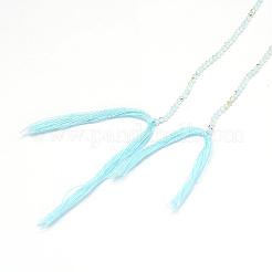 Натуральные бусы из голубого топаза нити G-G914-2mm-12