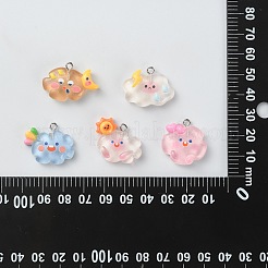 25шт 5 стиля подвески из полупрозрачной смолы&nbsp;RESI-CJ0003-07