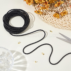 Cordones de cuero sintético trenzado redondo de 5 m&nbsp;WL-CL0001-33A