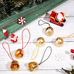 9 шт. 3-х цветные золотистые сплавные колокольчики AJEW-CN0002-57