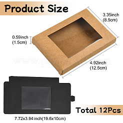 12 шт. 2-х цветные складные креативные коробки из крафт-бумаги CON-YW0001-80