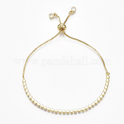 Регулируемые латунные браслеты-слайдеры из циркония (случайный смешанный цвет)&nbsp;LS-BJEW-S141-02