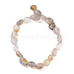 Fili di perle agata grigio naturale &nbsp;G-C286-A22