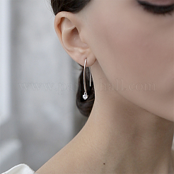 925 плоская круглая подвесная серьга из стерлингового серебра HI6104