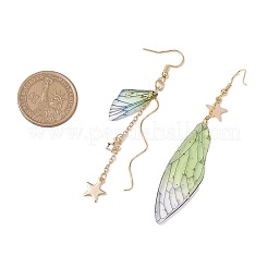 4 пара двухцветных сережек-подвесок из прозрачной смолы EJEW-TA00607