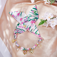 Collares de bufanda de poliéster con estampado de flores para mujer&nbsp;NJEW-HS00027
