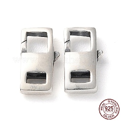 タイスターリングシルバーカニカン925個  スタンプ925個付き  長方形  アンティークシルバー  12x7x3mm  穴：3x2mm&nbsp;STER-D003-04A-P