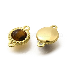Латунные паве натуральный тигровый глаз полукруглые звенья соединительные подвески&nbsp;KK-K398-26G