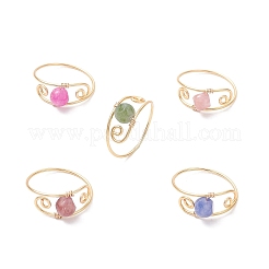 Кольца из натурального турмалина&nbsp;RJEW-JR00929