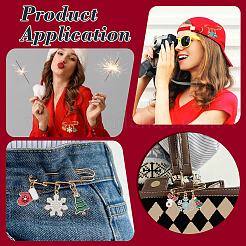 5 шт. железные броши на рождественскую тематику&nbsp;JEWB-PH01270