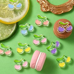 10шт 5 цвета прозрачные акриловые эмалевые бусины&nbsp;TACR-YW0001-73