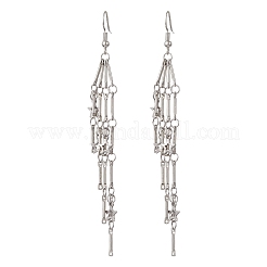 Латунная цепочка с звеньями и серьгами в форме звезды EJEW-JE06458