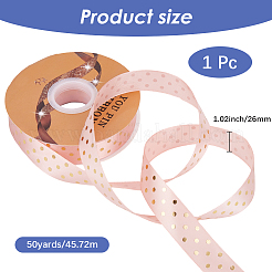 Cinta de poliéster estampada con lunares y estampado dorado&nbsp;OCOR-WH20006-25A