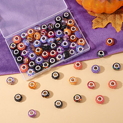 72 Stück 12 Farben Halloween-Thema UV-Beschichtung Harz europäischen Perlen&nbsp;RESI-TA0004-87