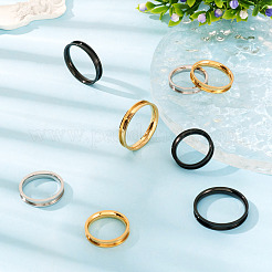 12 шт. 6 размера 201 нержавеющая сталь рифленые кольца для пальцев RJEW-TA0001-06EB