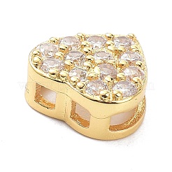 Charms scorrevole in zirconia cubica trasparente micro pavè di ottone&nbsp;ZIRC-P085-04G