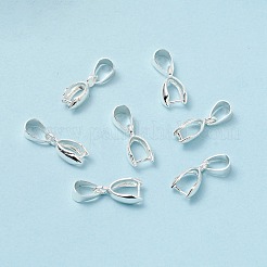 ラックメッキ真鍮製のアイスピックピンチベイル  長持ちメッキ  カドミウムフリー＆鉛フリー  銀  12x4mm  ピン：0.7mm  穴：6x4mm&nbsp;KK-WH0060-05C-S