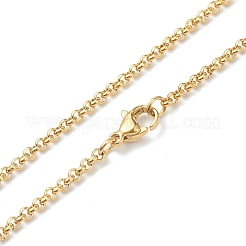 Collane a catena rolo in acciaio inossidabile 304 con placcatura sotto vuoto in pvd&nbsp;X-NJEW-I248-11C-G