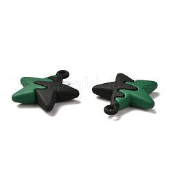 スプレープリント合金ペンダント  ツートン  鉛フリー＆カドミウムフリー  スター  シーグリーン  19.5x17x4mm  穴：1.4mm&nbsp;FIND-I016-B03
