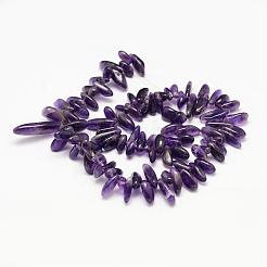 天然石アメジストビーズ連売り  チップ  11~28x6~8x4~6mm  穴：1mm  15.35インチ&nbsp;G-K115-03