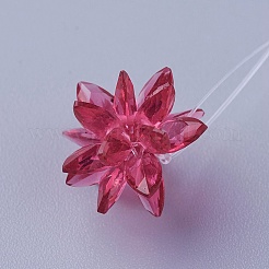 ガラス編みビーズ  花／線香花火  馬の目のチャームから成っています  赤ミディアム紫  13mm&nbsp;EGLA-A003-A10