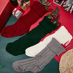 4 шт. 4-х цветные вязаные акриловые хлопчатобумажные мешочки для чулок&nbsp;AJEW-SP0004-04