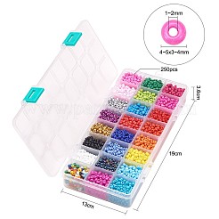 24 цветные стеклянные бусины&nbsp;SEED-YW0001-01-4mm