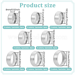 24 шт. 24 стиля колец из нержавеющей стали для женщин RJEW-NB0001-07