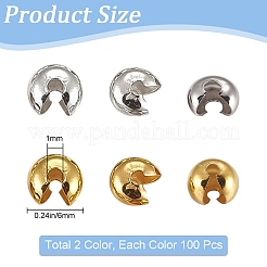 200 шт. 2-х цветные латунные крышки для обжимных бусин KK-SP0001-88