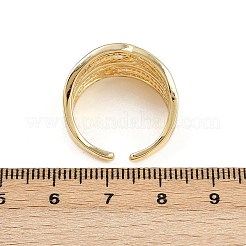 Латунные микро проложить манжеты кольца кубического циркония RJEW-D326-08G