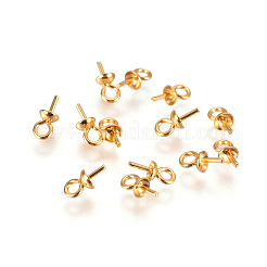 304 нержавеющая сталь чашечка жемчужные штифты булавки подвески STAS-F227-50-G